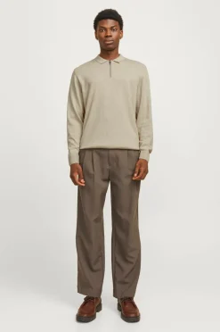 Best Trøje jjeEmil Knit Polo Half Zip LS Noos Trøjer