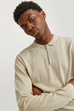 Best Trøje jjeEmil Knit Polo Half Zip LS Noos Trøjer