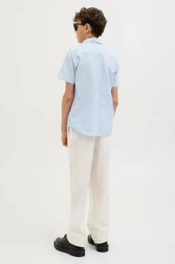 Clearance Junior Skjorte jjBreeze Linen Blend Shirt SS SN Jnr Børn Skjorter