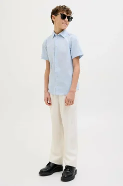 Clearance Junior Skjorte jjBreeze Linen Blend Shirt SS SN Jnr Børn Skjorter