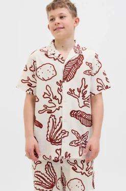 Sale Junior Skjorte jorLuke Crinkle Aop Shirt SS Jnr Børn Skjorter