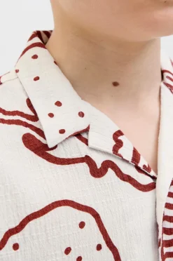 Sale Junior Skjorte jorLuke Crinkle Aop Shirt SS Jnr Børn Skjorter