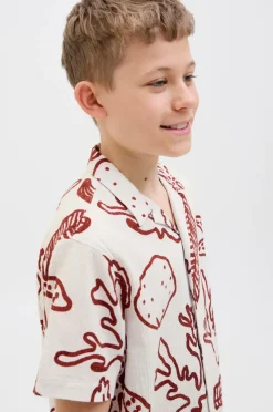 Sale Junior Skjorte jorLuke Crinkle Aop Shirt SS Jnr Børn Skjorter