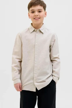 Sale Junior Skjorte jjeBreeze Linen Blend Shirt LS SN J Børn Skjorter