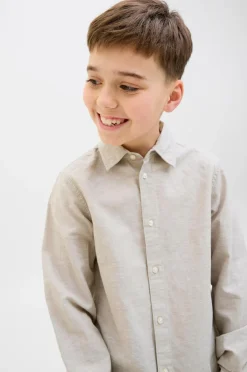 Sale Junior Skjorte jjeBreeze Linen Blend Shirt LS SN J Børn Skjorter