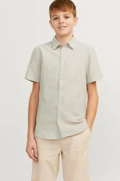 Jack & Jones Junior Skjorte jjeLinen Blend Shirt SS SN Jnr^Børn Skjorter