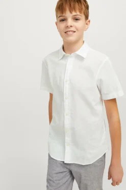 Jack & Jones Junior Skjorte jjeLinen Blend Shirt SS SN Jnr^Børn Skjorter