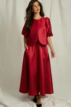 Joelle Bolero-bluse i satin^Dame Skjorter & Bluser