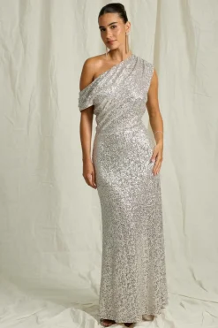 Joelle Draperet maxi kjole med pailleter^Dame Kjoler
