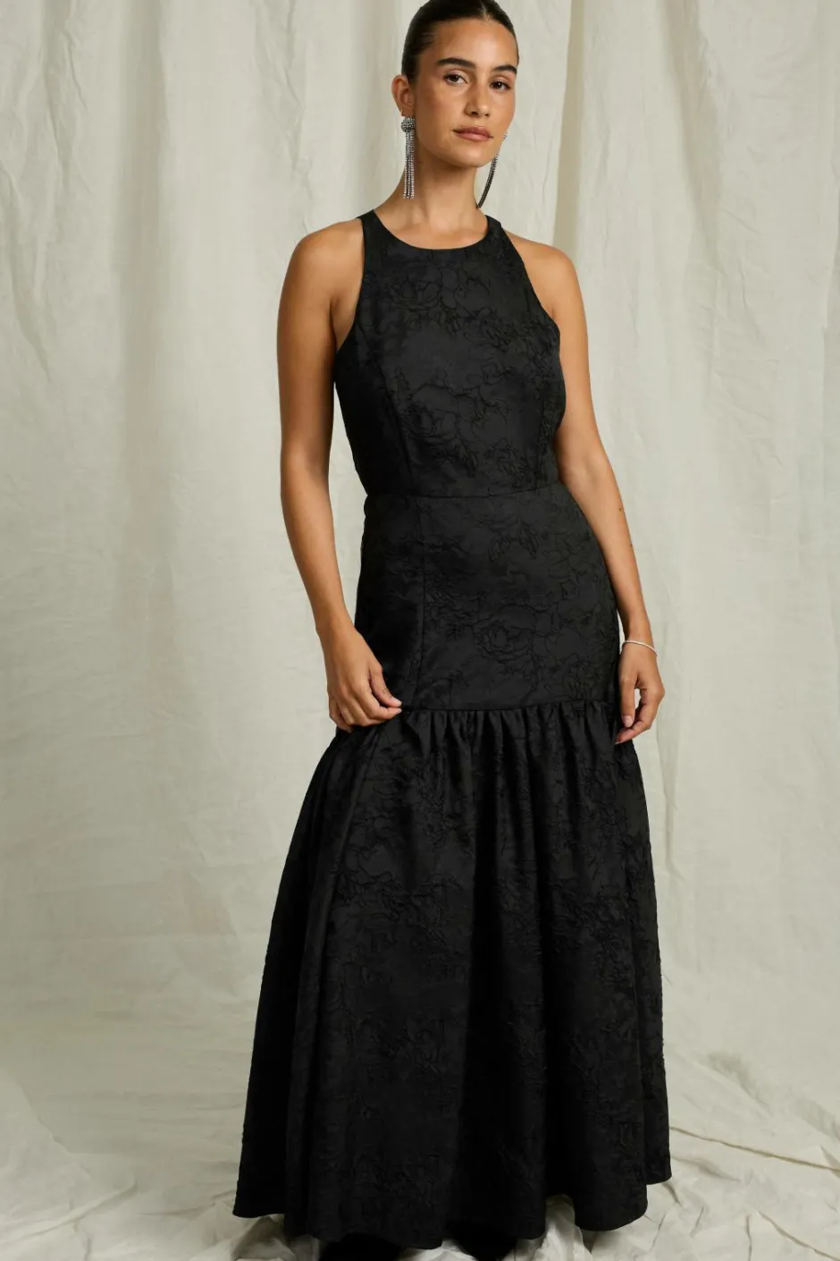 New Maxi kjole med aftagelig rose Dame Kjoler