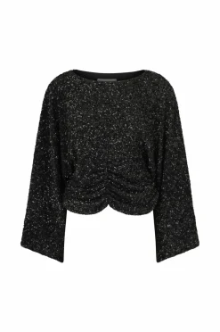 Best Paillet top med brede ærmer Dame Toppe & Tank-Toppe