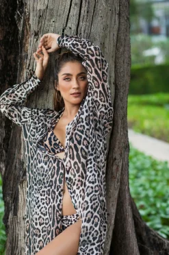 Hot Strandkjole Shirt Dress Dame Strandtøj