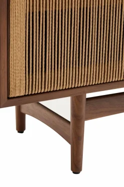 Hot Elan Tv skab 3 døre finer og massiv valnød og snor 200 x 50 cm Fsc 100% Fsc Tv-Bænke