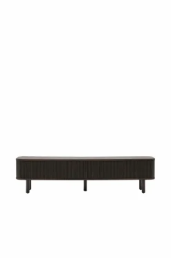 Kave Home Mailen tv-bord med 2 døre i askefinér med mørk finish 200 x 50 cm^ Tv-Bænke