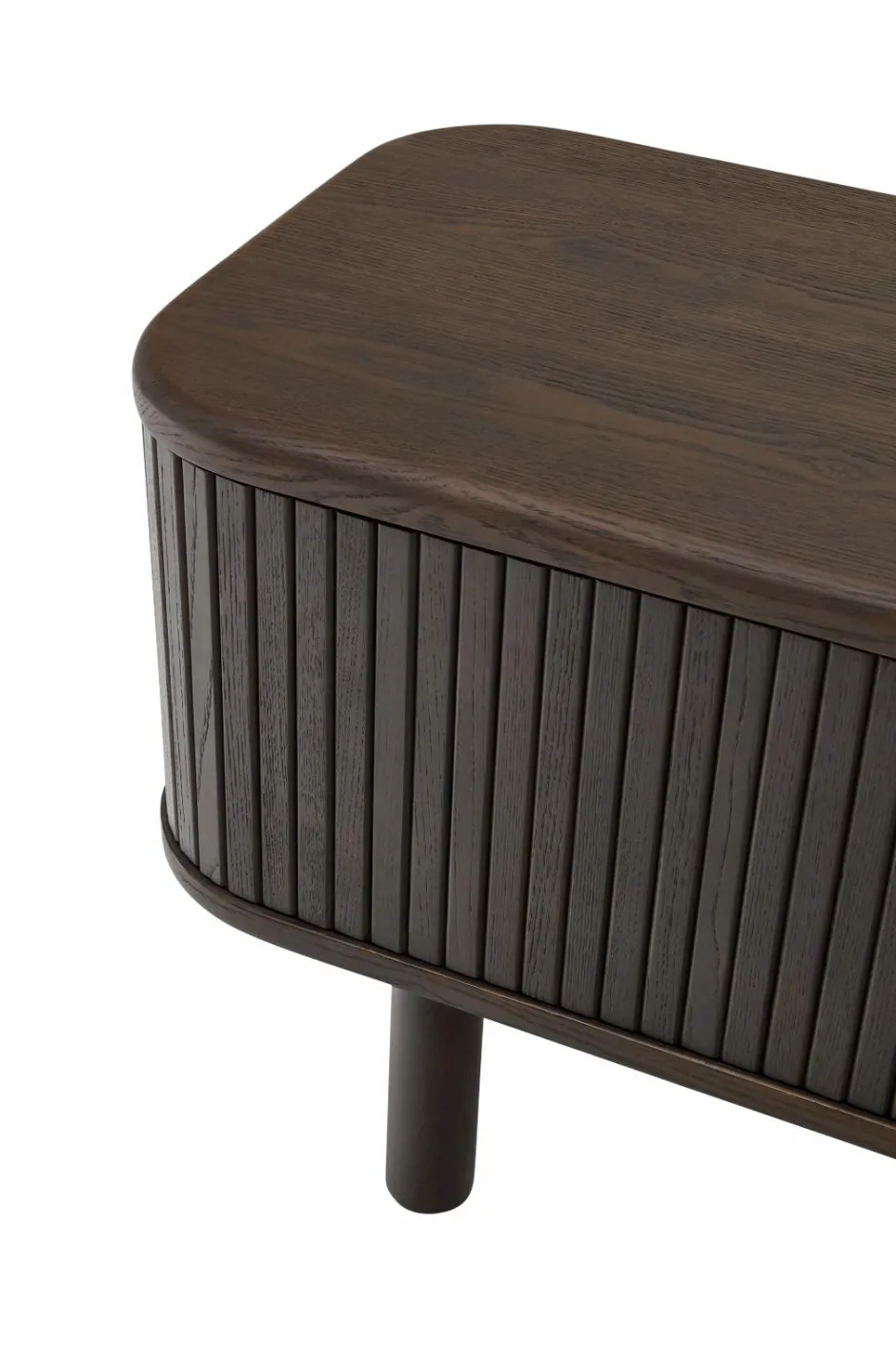 Kave Home Mailen tv-bord med 2 døre i askefinér med mørk finish 200 x 50 cm^ Tv-Bænke