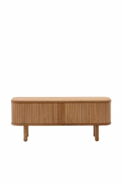 Kave Home Mailen tv-bord med 2 døre i askefinér med mørk finish 120 x 50 cm^ Tv-Bænke