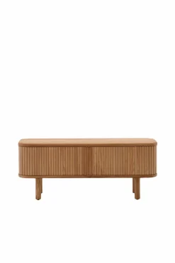 Kave Home Mailen tv-bord med 2 døre i askefinér med mørk finish 120 x 50 cm^ Tv-Bænke