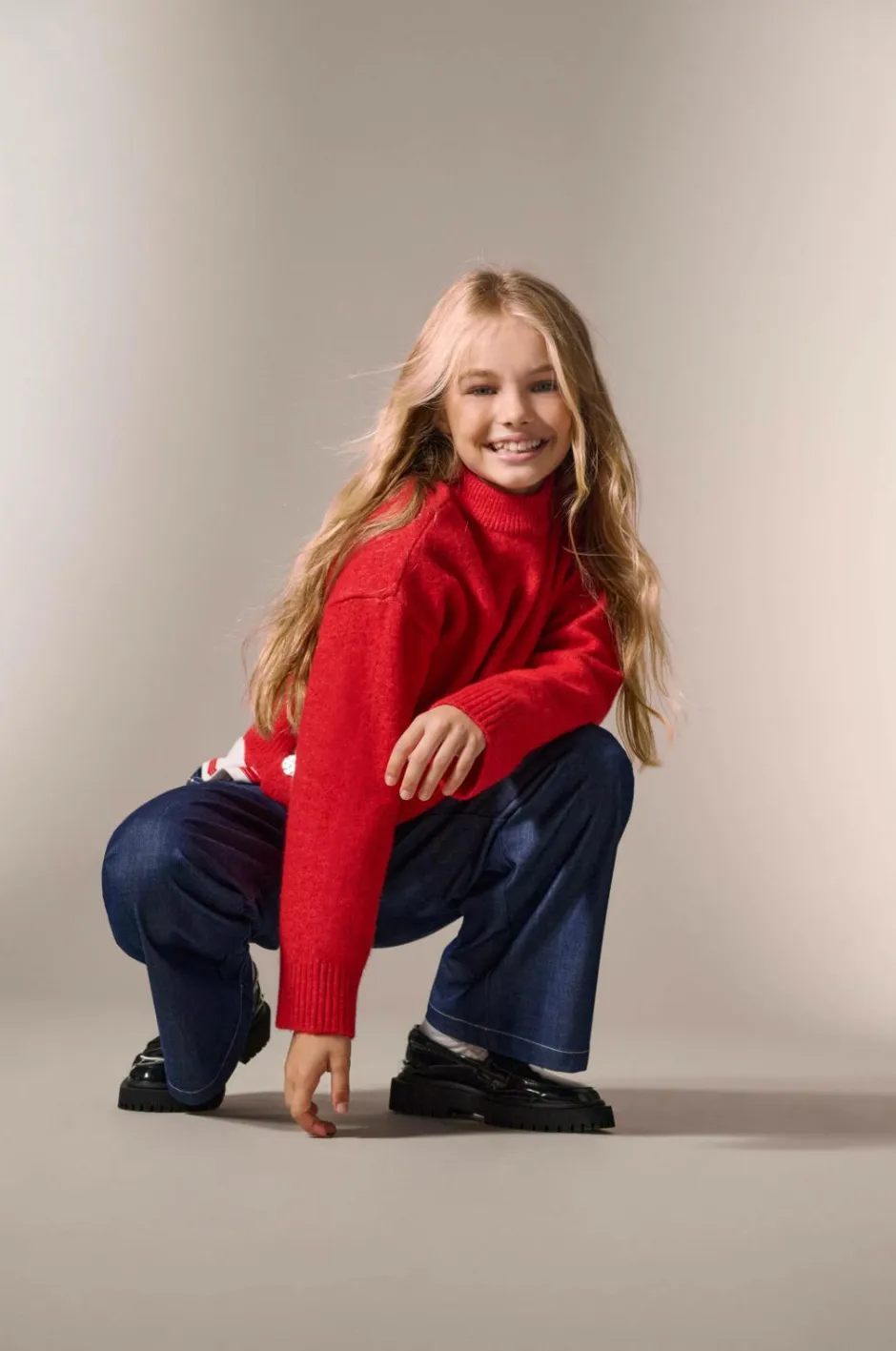 KIDS ONLY Pullover KogRene Life LS Button O-neck CP KN^Børn Trøjer & Cardigans