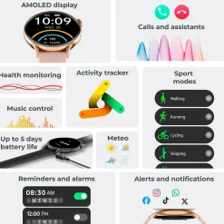 Hot Smartwatch Core 2 Amoled Dame Ure|Træningsredskaber & Udstyr