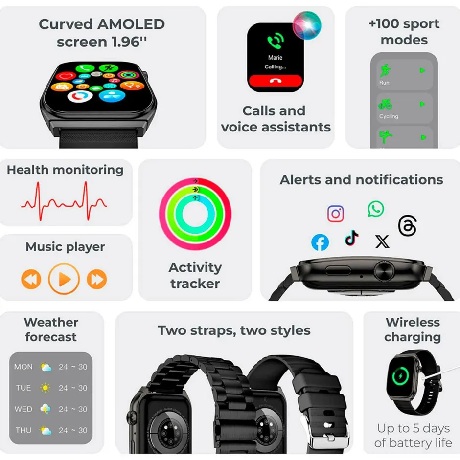 KSIX Smartwatch Olympo^Dame Ure|Træningsredskaber & Udstyr