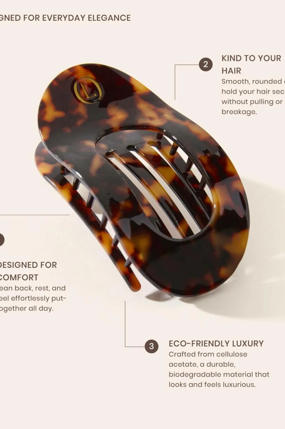 Lenoites Eco-Friendly Flat Hair Clip^ Håraccessories