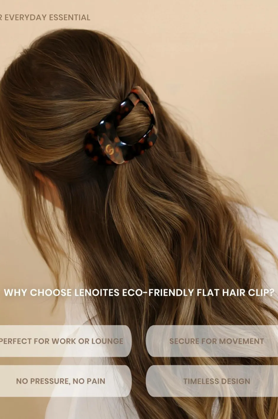 Lenoites Eco-Friendly Flat Hair Clip^ Håraccessories