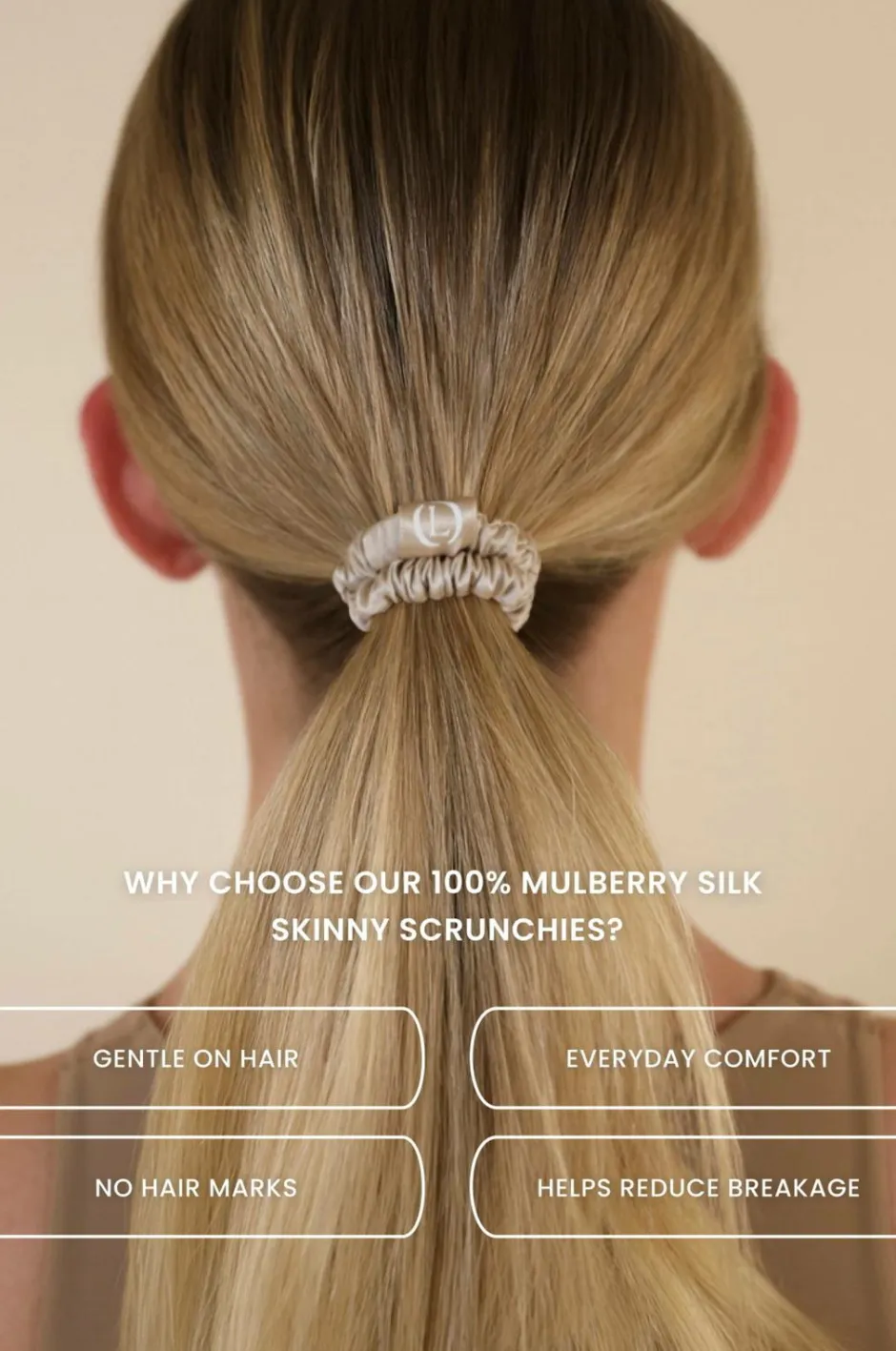 Lenoites Mulberry Silk Skinny Scrunchies^Dame Håraccessories|Håraccessories