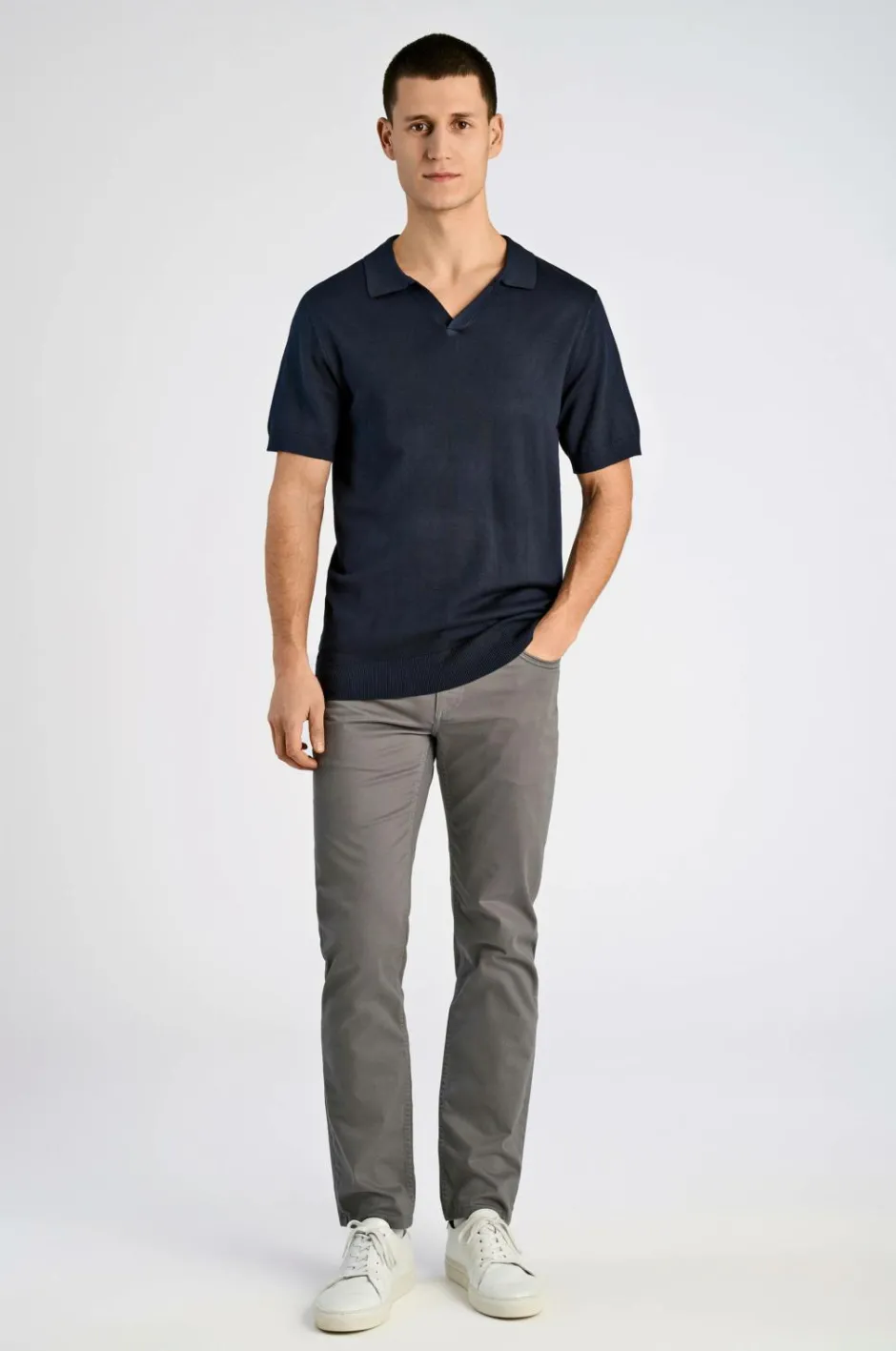 Outlet Poloshirt Ecovero S/s V-neck Polo Poloshirts
