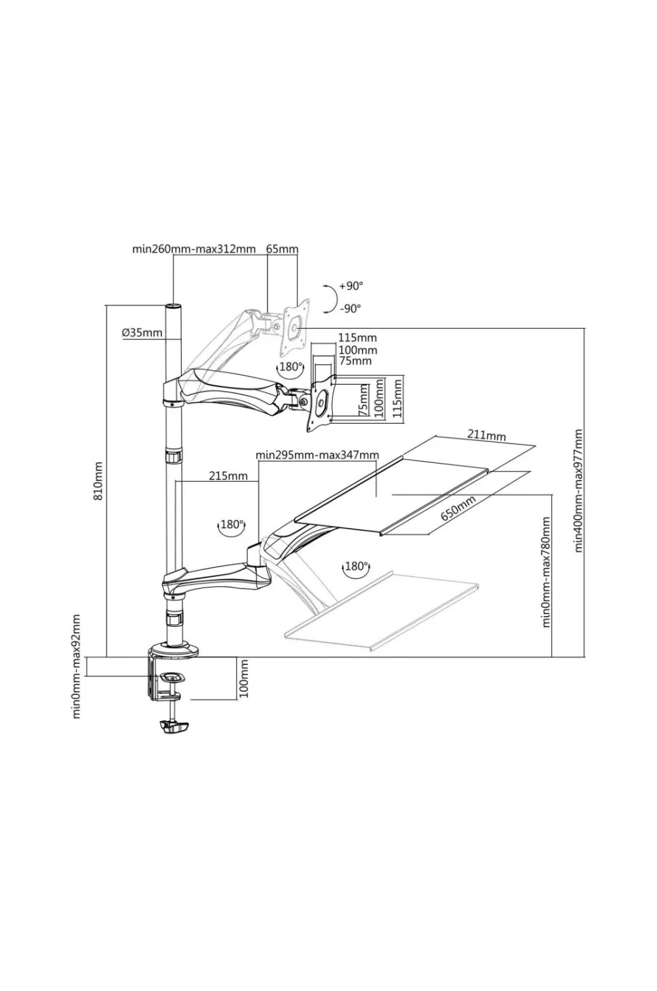 LogiLink Arbejdsstation Sit-Stand 13-27"^ Computertilbehør