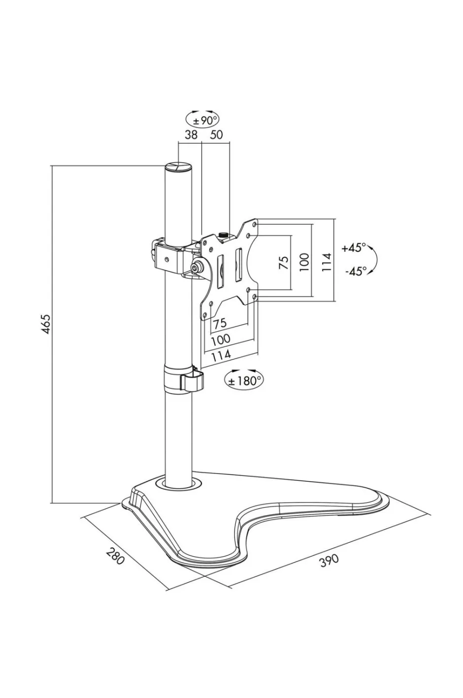 Online Monitorstativ/fod Single 13-32" Computertilbehør