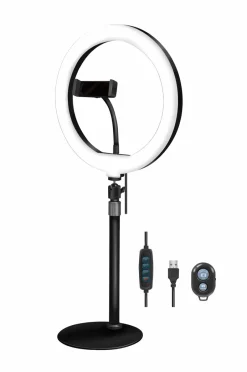 New Ring Light for Smartphone Ø 25 cm med bordstativ Mobiltelefoner, Tablets & Tilbehør