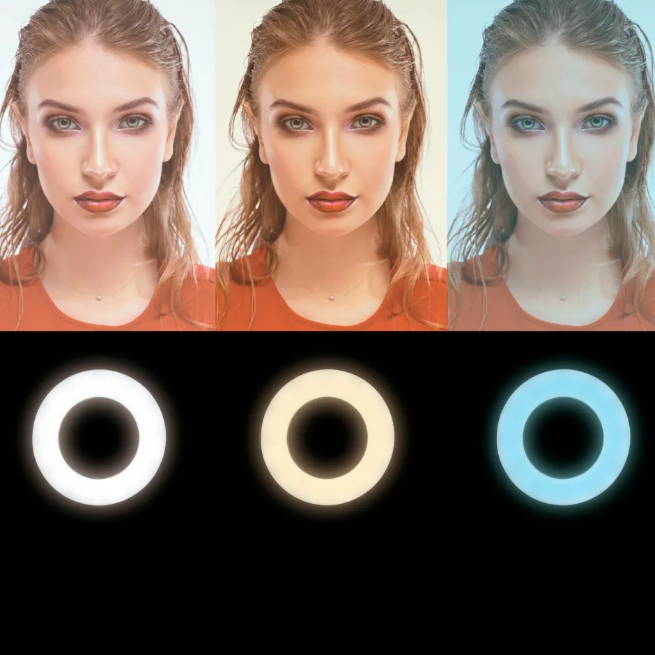 New Ring Light for Smartphone Ø 25 cm med bordstativ Mobiltelefoner, Tablets & Tilbehør