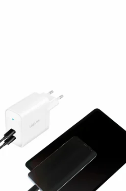 LogiLink USB-oplader 2 x USB-C PD 40W^ Mobiltelefoner, Tablets & Tilbehør
