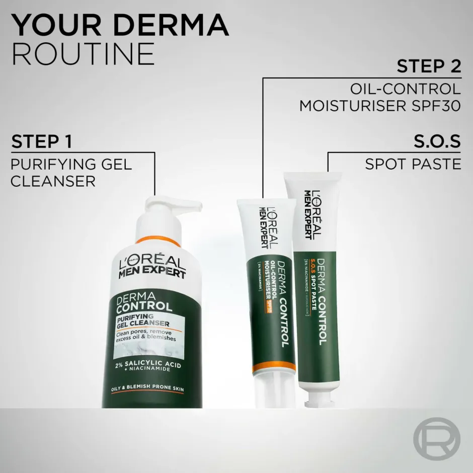 Men Expert Derma Control Purifying Gel Cleanser For Sensitive Skin 260 Ml Ansigtspleje|Ansigtspleje