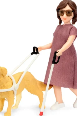 Lundby Dukke med blind stok og hund^Børn Dukker, Figurer & Tøjdyr