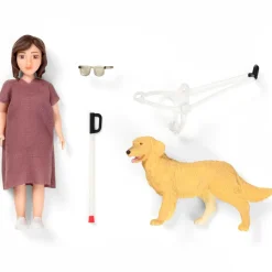 Lundby Dukke med blind stok og hund^Børn Dukker, Figurer & Tøjdyr