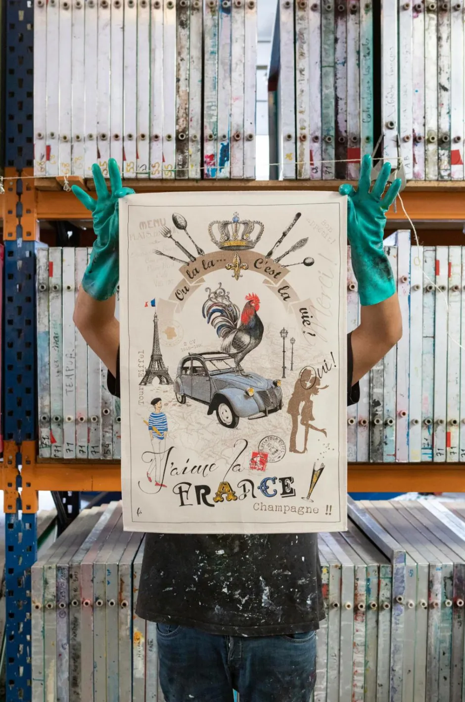 Maison Vivaraise Køkkenhåndklæde France Panorama 48 X 72^ Køkkentekstiler