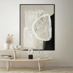 Malerifabrikken Design Painting / White Stone / 90x120 Cm / Sort ramme^ Posters & Billeder