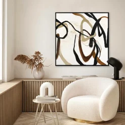 Design Painting / Once Again / 100x100 Cm / Sort ramme Posters & Billeder