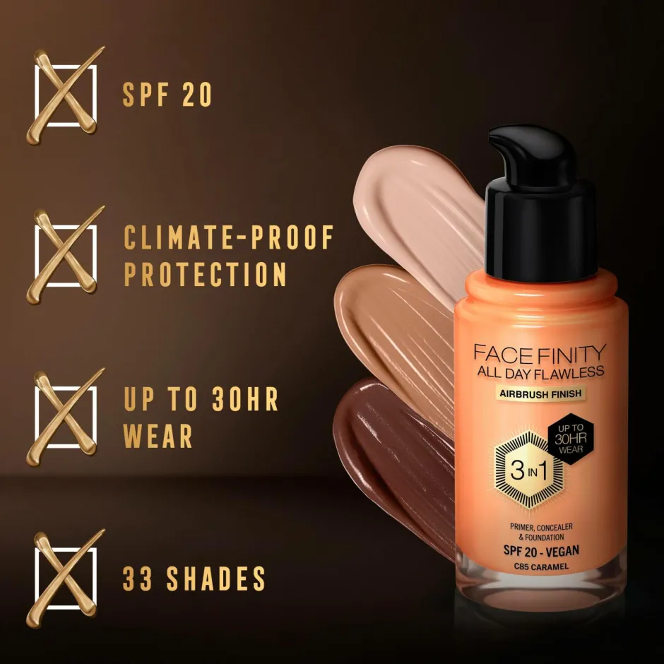 Max Factor All Day Flawless 3in1 Foundation^ Ansigt