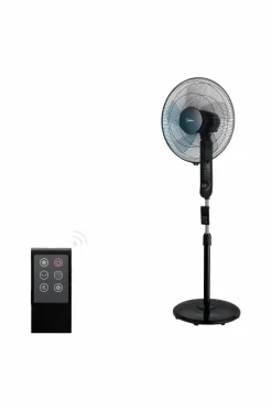 Midea Gulvvifte 3 hastigheder og fjernbetjening, sort^ Husholdningselektronik