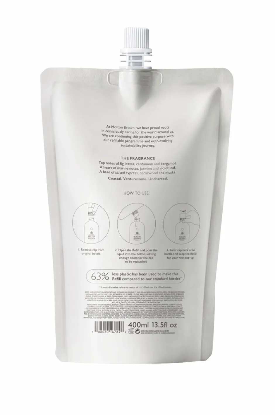Molton Brown Coastal Cypress & Sea Fennel Bath & Shower Gel Refill 400 Ml^ Kropspleje|Kropspleje
