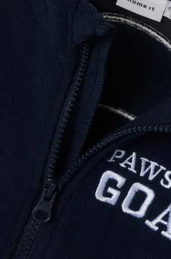 Outlet Fleecetrøje nmmJohan Paw Fleece W Zip Cplg Børn Trøjer & Cardigans