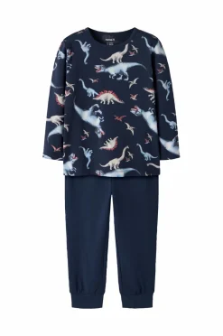 Name it Pyjamassæt nmmNightset Navy Dino^Børn Nattøj & Homewear
