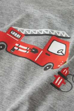Best Pyjamassæt nmmNightset Grey Firetruck Børn Nattøj & Homewear