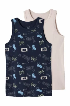 Name it Tanktop nkmTank Navy Gamer 2-pak^Børn Toppe & T-Shirts