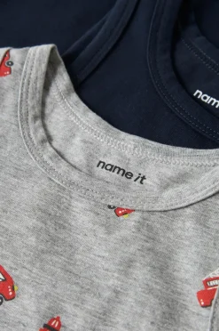 Clearance Tanktop nmmTank Grey Firetruck 2-pak Børn Toppe & T-Shirts