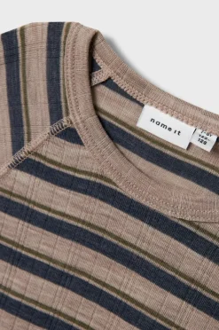 Online Termisk top nkmWang Wool Needle LS Top Stripe Børn Undertøj