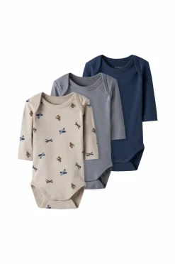 Outlet baby Bodyer nbmBody LS Airplane 3-pak Børn Bodies