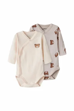 Name it baby Bodyer nbnBody LS Wrap Pumice Bear 2-pak^Børn Bodies